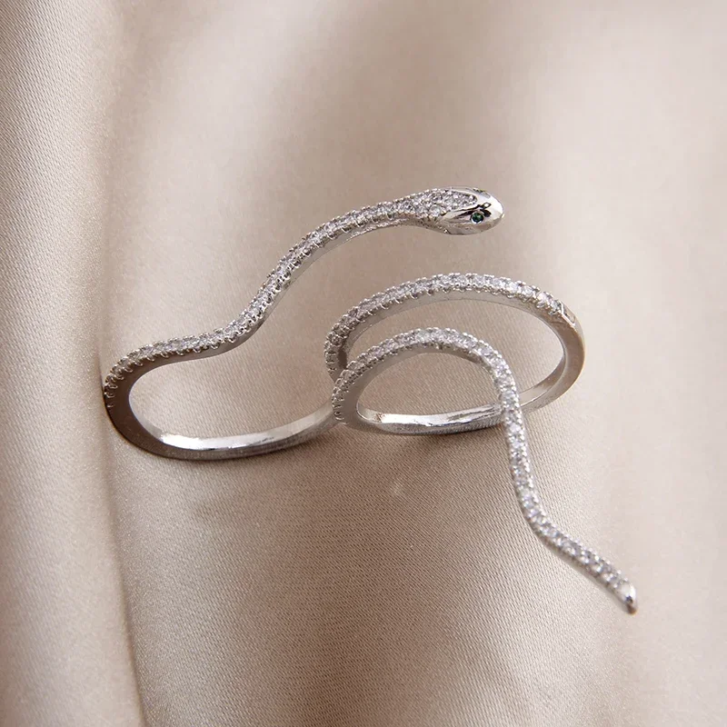 New Arrival Zircon Snake Adjustable Rings For Women Delicate Jewelry  Wedding Crystal Rings