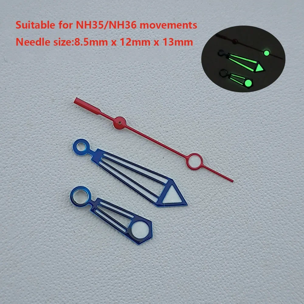 Watch Hands NH35/NH36 Hands Green Luminous Watch Pointers Needles mod Parts for Seamaster 300 Black Hands watch accessories