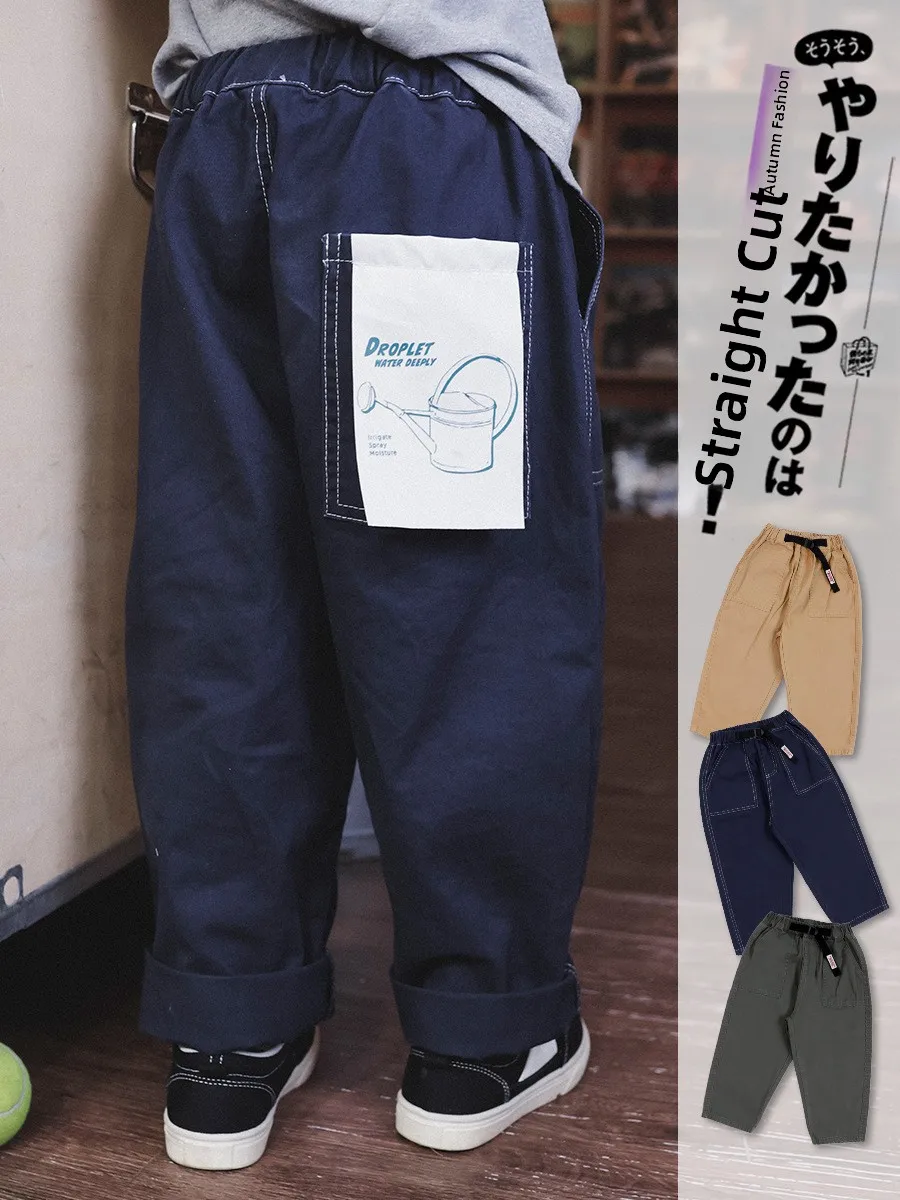 Facec Mountain Series Boys Straight Leg Cotton Trousers Spring 2026 Outdoor Kids  Color Casual Pants Children's Wear