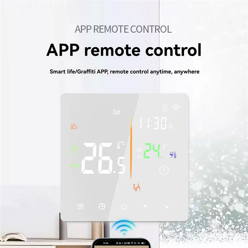 ABRS-Embedded Thermostat Without WIFI 16A Electric Heater Smart Timing Touchscreen Control Programmable Thermostat For House