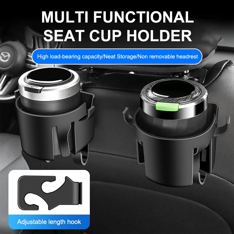 Durable 1/2PCS Car Seat Back Hooks Featuring Built-In Cup Holders