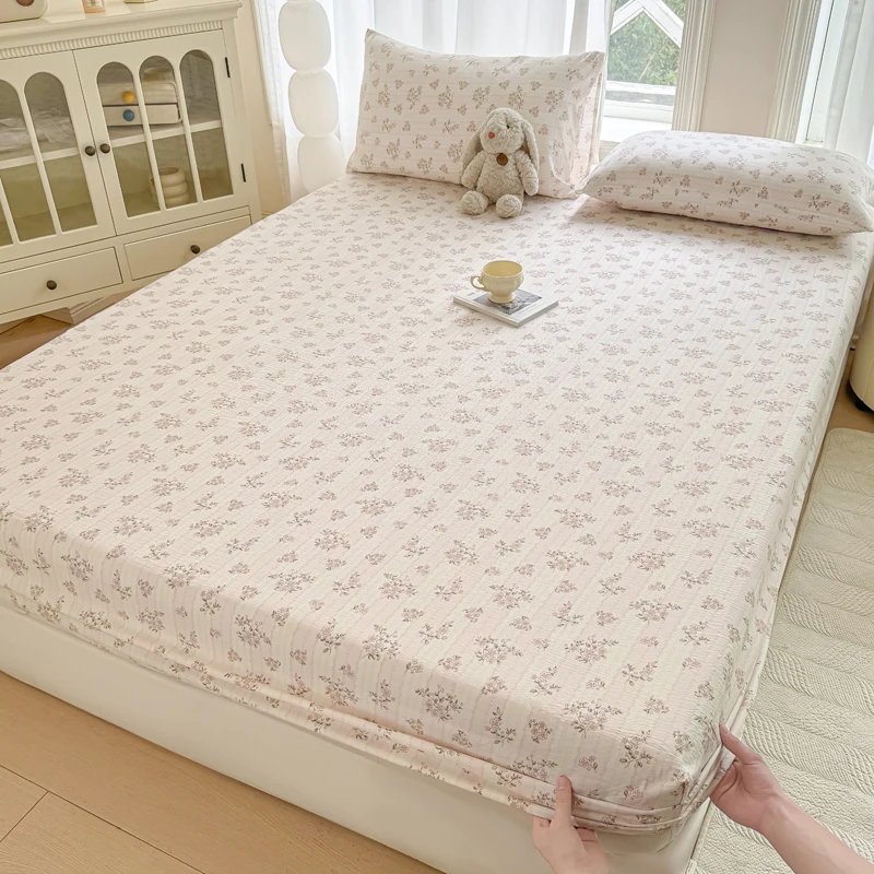 ملاءات سرير ناعمة على شكل زهور غطاء سرير أغطية سرير مرنة للمنزل ملاءة غير قابلة للانزلاق Postovolе (غطاء وسادة يحتاج إلى طلب)