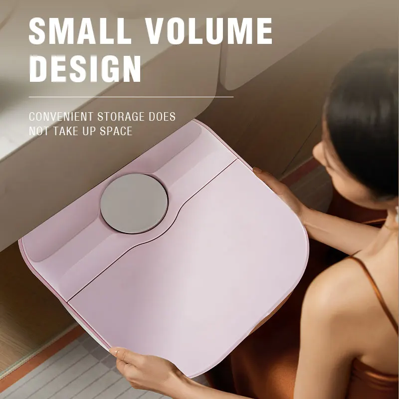 حمام قدم قابل للطي، دلو غسيل القدم الوردي، حمام القدم لتدليك التدفئة الدوارة، دلو حمام القدم