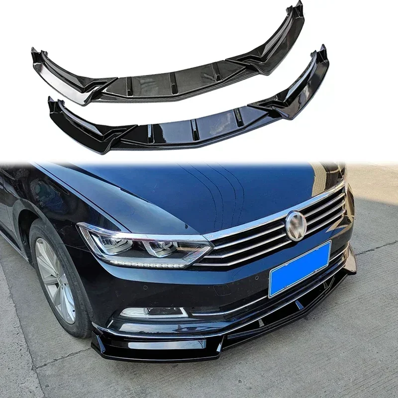 For VW Passat B8 2014-2019 Sedan Car Front Bumper Lip Spoiler Splitter Body Kit Bumper Lip Guards Cover Deflector Car Accessorie