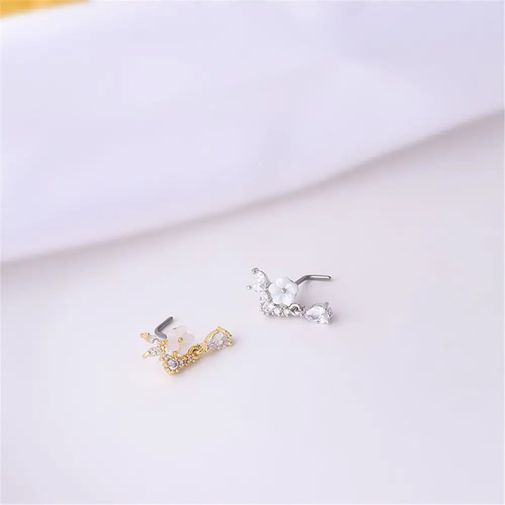 Fashion Men Women Colorful Jewelry Nose Nails Nose Rings Body Piercing L Dangle Nose Studs