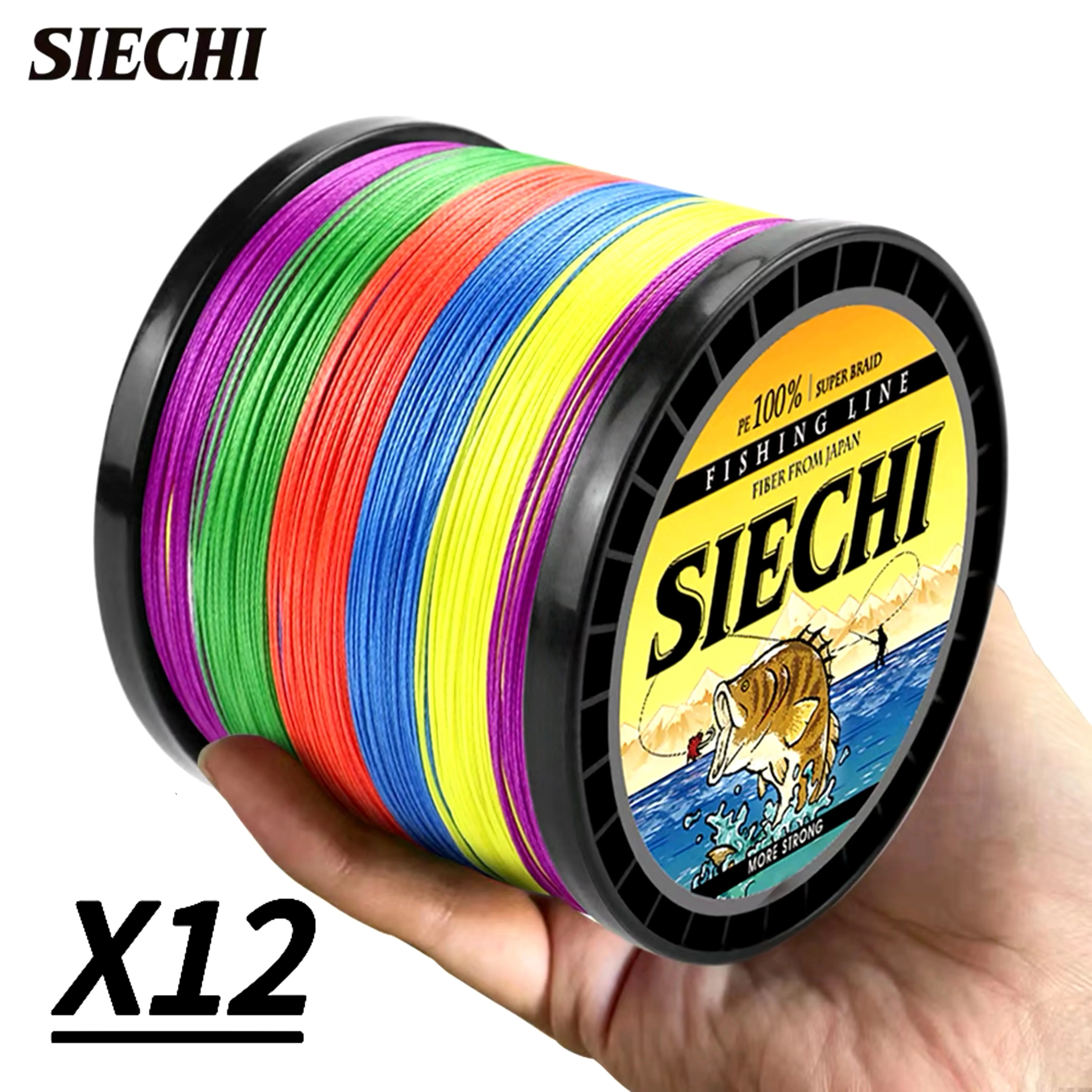 

Плетеная рыболовная леска SIECHI X12, 300/500/1000 м, 33-149,9 фунтов, мультифиламентная полиэтиленовая нить, для спиннинга, кастинга, ловли карпа и баса