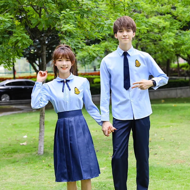 C042 Middle School Students Uniform Graduation Class Suit Jk Skirt Chorus Garden Service  Long Shirt College Style