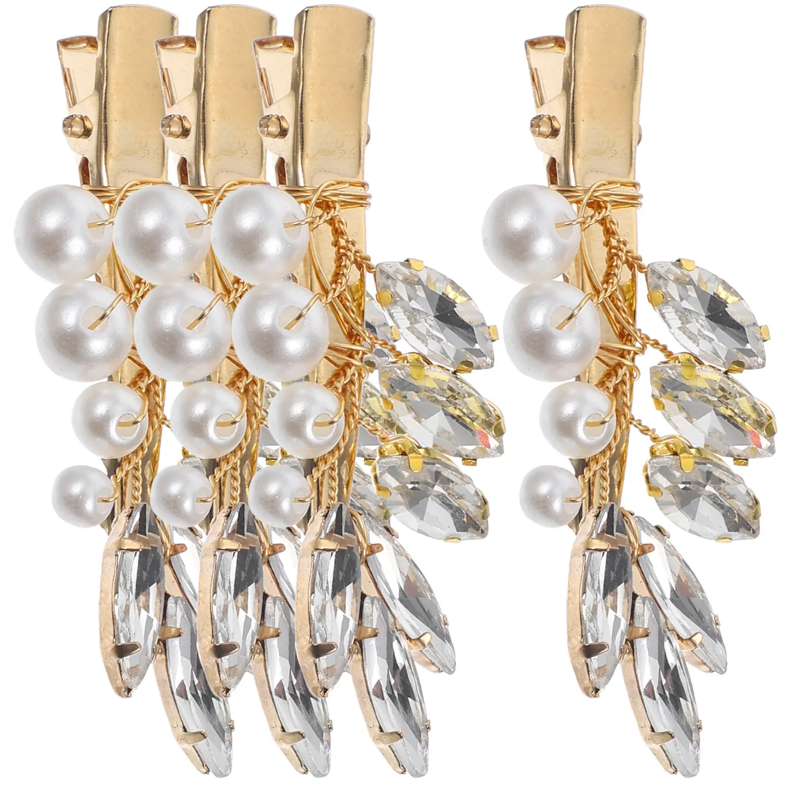 

4Pcs Pearl Decorated Alligator Hair Clips Premium Strong Hinge Small Hairpins for Women Thick Thin Curly Hair Styling