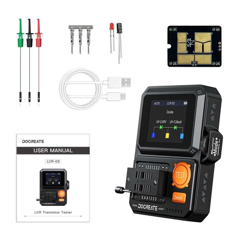 LCR-D2 Transistor Tester MOS FET Triode Capacitor Resistor Detector Auto Manual 1.44