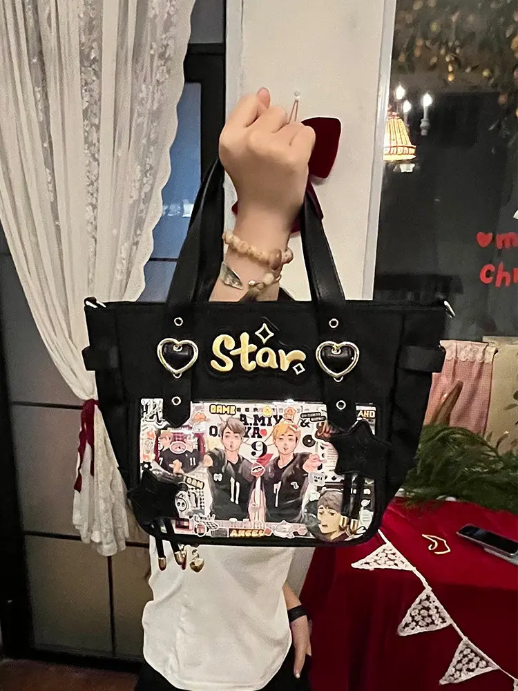 Japanese Original Design Two-dimensional Comic Exhibition Ltta Bag Women Sweet Large Capacity Bar Daily Oblique Span Tote Bag