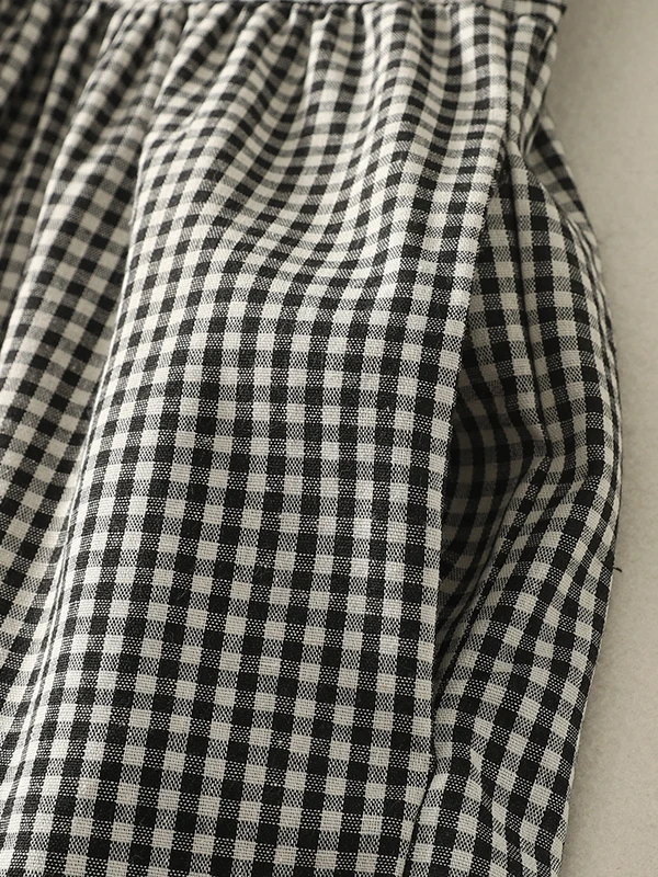 Abito-camicia in lino a quadri - Casual Loose Linen Shirt Dress recensione e prezzo