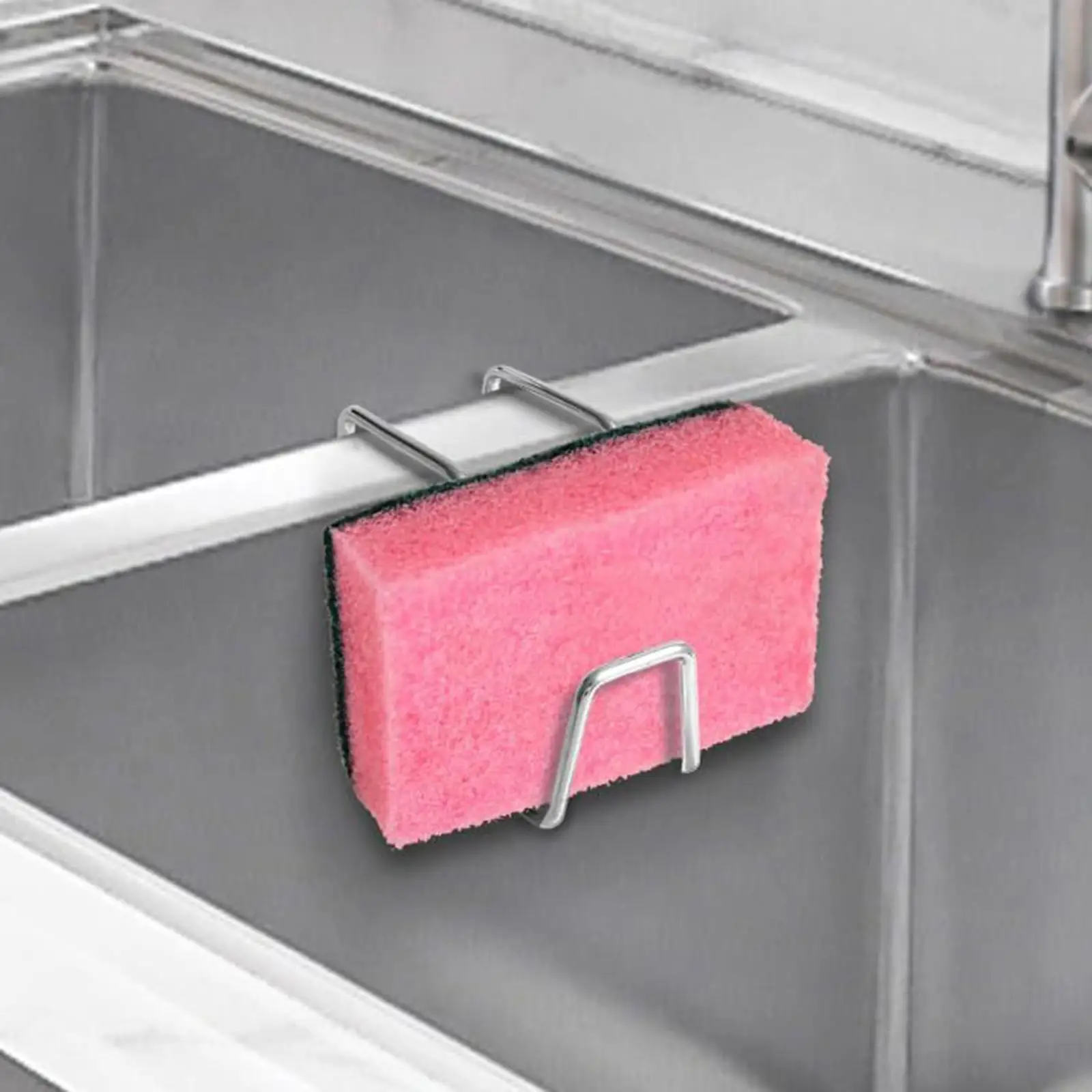 Sponge Holder for Kitchen Sink Kitchen Sink Organizer Removable Rustproof Metal Small Storage Organization Dish Sponge Holder