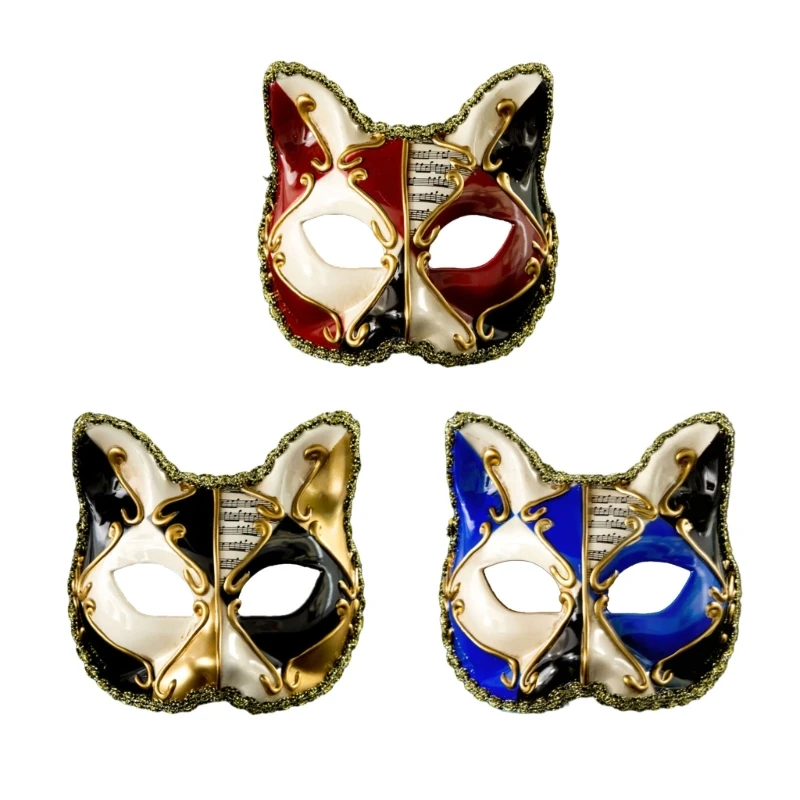 Máscara elegante gatos venecianos para disfraz fiesta Halloween