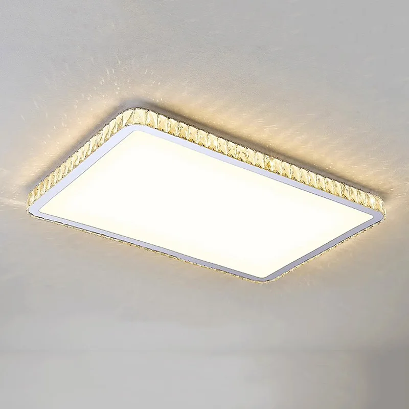 

Light Luxury Living Room Crystal Ultra-Thin Rectangular Ceiling Lamp Simple Hall Room Bedroom Led Main Lighting