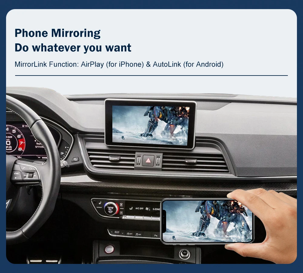 Road Top Wireless Carplay für Audi A3 B9 A4 A5 Q5 2013-2017, mit Android Auto Interface Airplay Spiegel Link Auto Play Funktionen – Detail 10