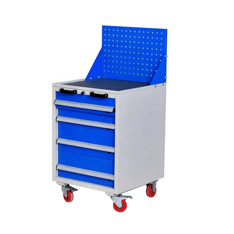 Customized Red Steel Tool Trolley Storage Roll Cabinet With 4-5 Drawers