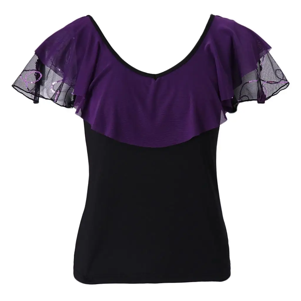 댄스 의류 폴리에스터 연습용 댄스 탑 표준 볼룸 댄스 수업 및 현대 무용복