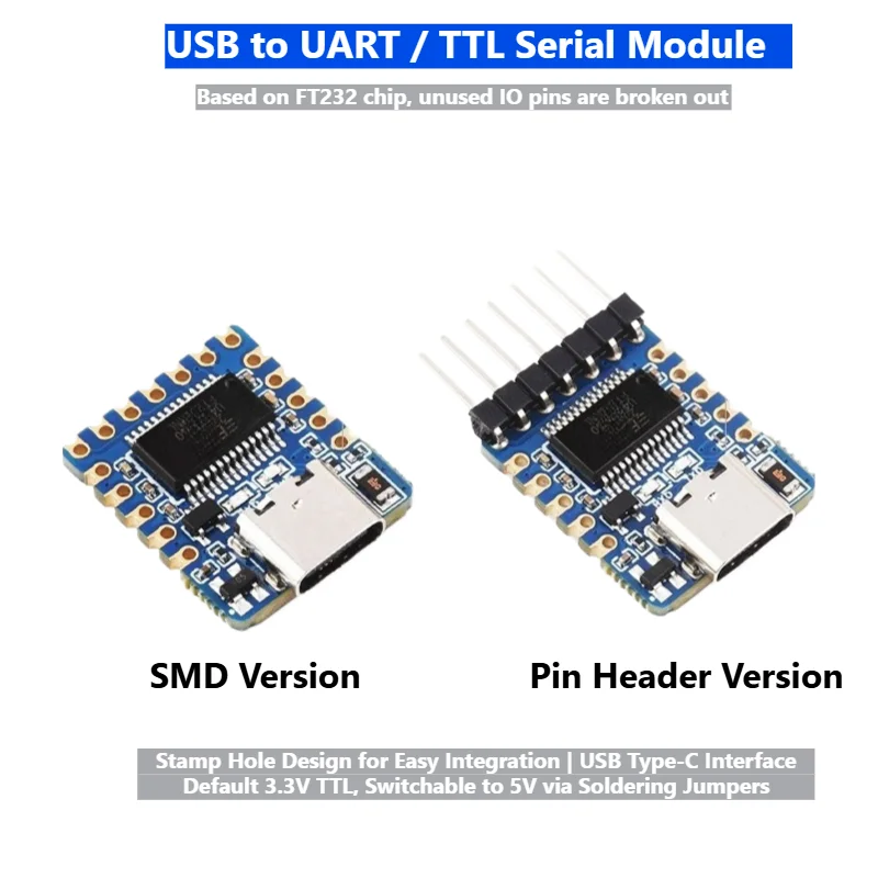 FT232 USB to UART TTL Converter Module Stable Communication Overcurrent Protection for DIY