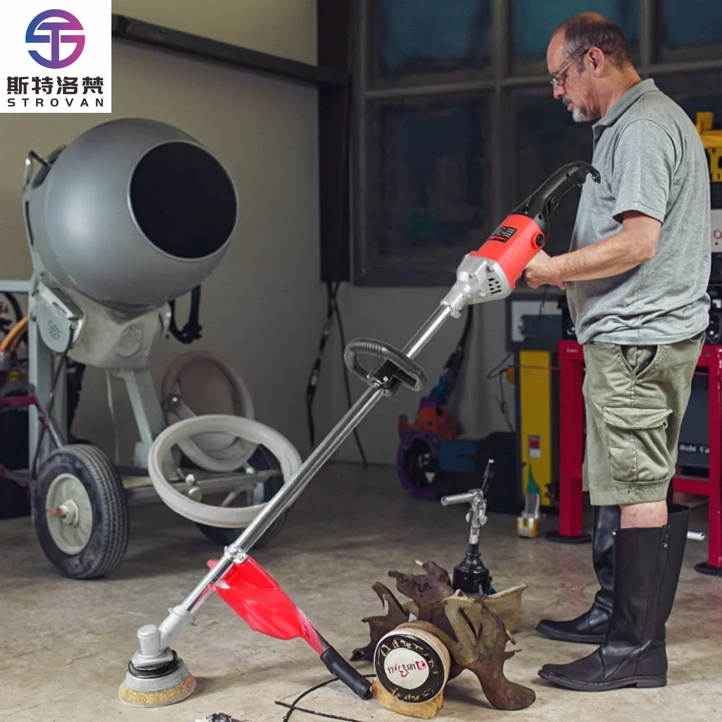 Hand-Held Electric Mortar Bowl Type Deruster Machine Adjustable Speed Derusting Polishing Grinding Scaling Motor Core