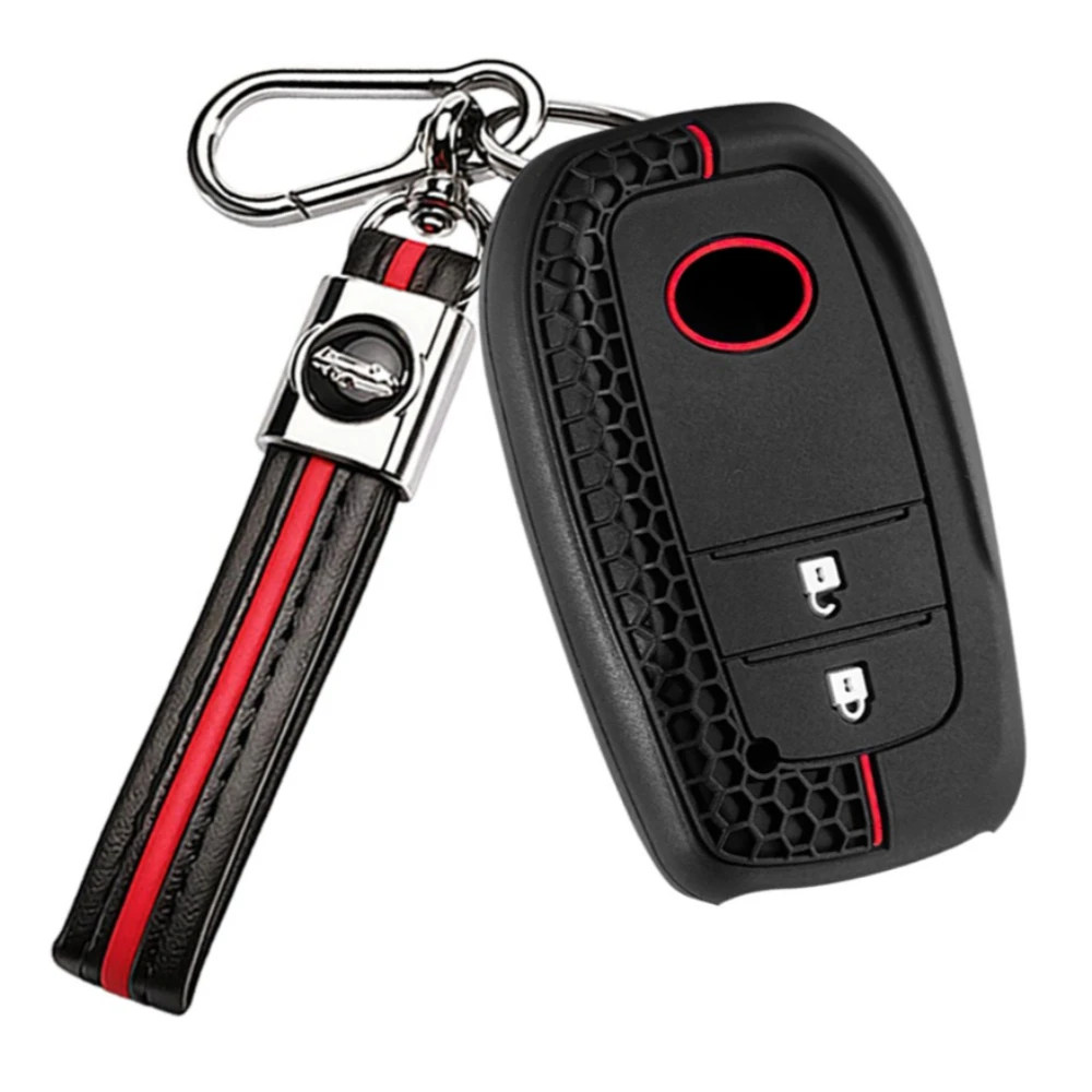Silicone Car Key Case for Toyota Crown Highlander New Camry RAV4 Corolla Leling Prado Remote Protector Cover accessories