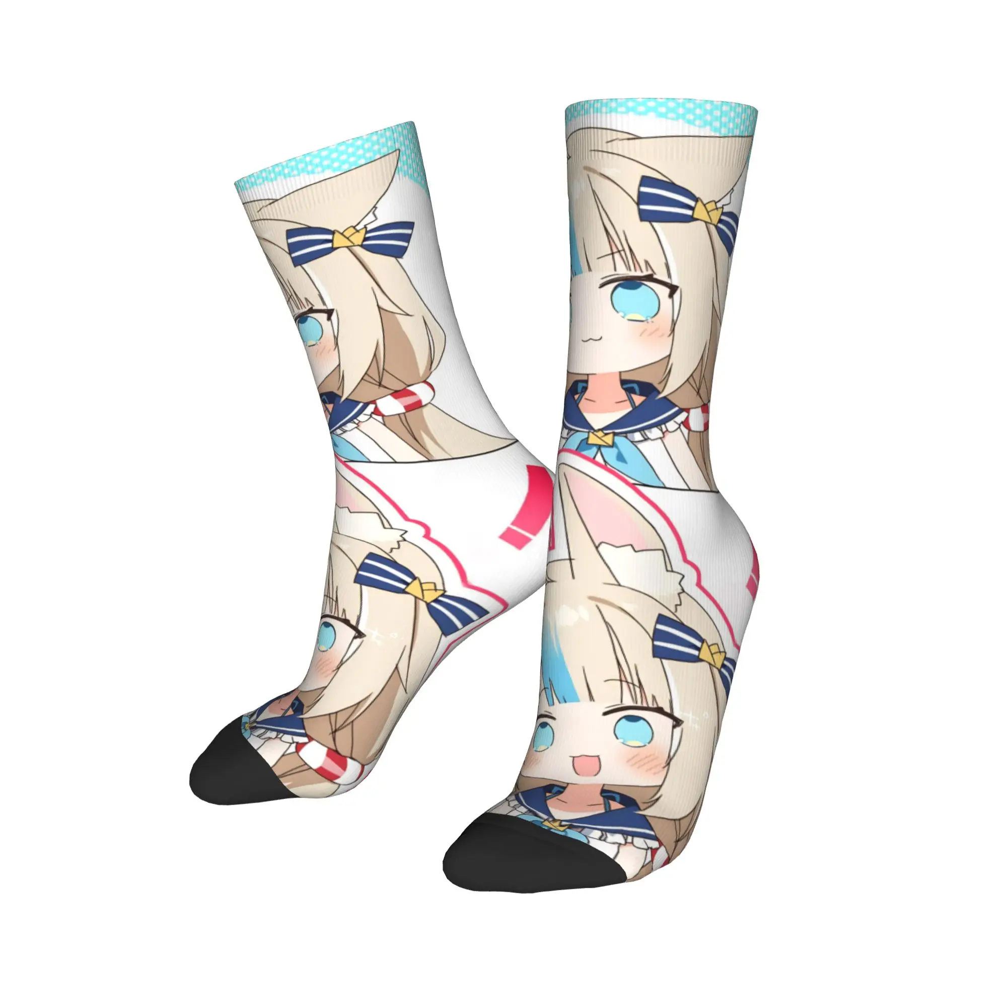 

Мужские и женские носки Sameko Saba X Gawr Gura, дышащие домашние носки, удивительный подарок