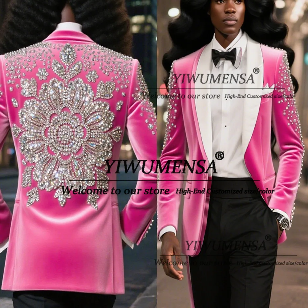 Luxury Beaded Stones Suits Women For Wedding Guest Shawl Lapel Prom Blazers Customized 2 Pieces Sets Mother Of Bride Dress 2026