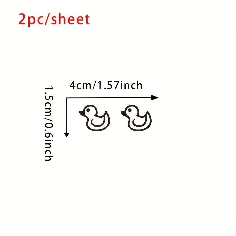 2Pcs Cartoon Duck Vinyl Car Button Sticker, Waterproof Decal for Auto Dashboard DIY Styling Car Interior Decor Accessories