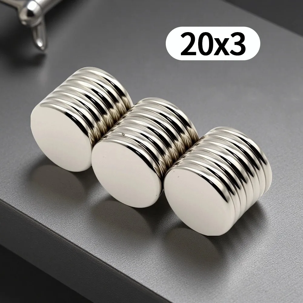 20x3mm Round Neodymium Magnets Small Strong N35 NdFeB Disc Magnets for Fridge DIY Craft Office & Tool Storage