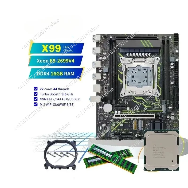 Desktop PC Combination Set Matx NVMe M2 WiFi6 Sata3.0 Xeon e5 2699 v4 Combo DDR4 16GB Ram 2699v4 X99 Motherboard Kit