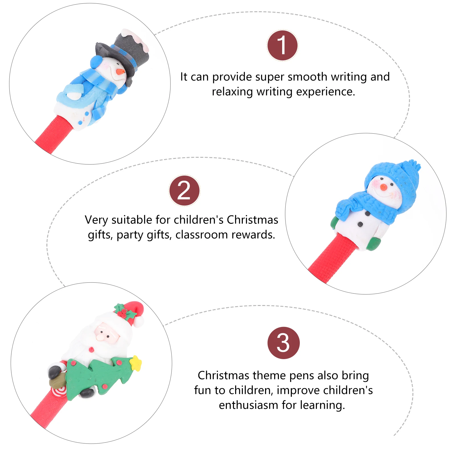 

10pcs Christmas Ballpoint Pens Writing Stationery Gel Ink Santa Claus Pens Students Office School Travel Notes Light