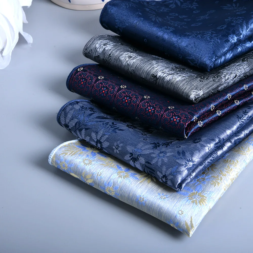 Men's Jacquard Pocket Square 23cm Foldable Square Hanky Formal Suit Handkerchief for Business Wedding, Groom Gentleman Accessory