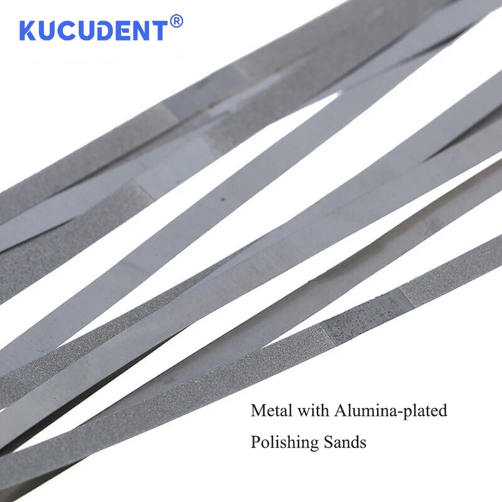 KUCUDENT 12 Pcs/Pack Dental Polishing Strips Teeth Sanding Whitening Grinding Strip 4mm Single Double Side Dentist Materials