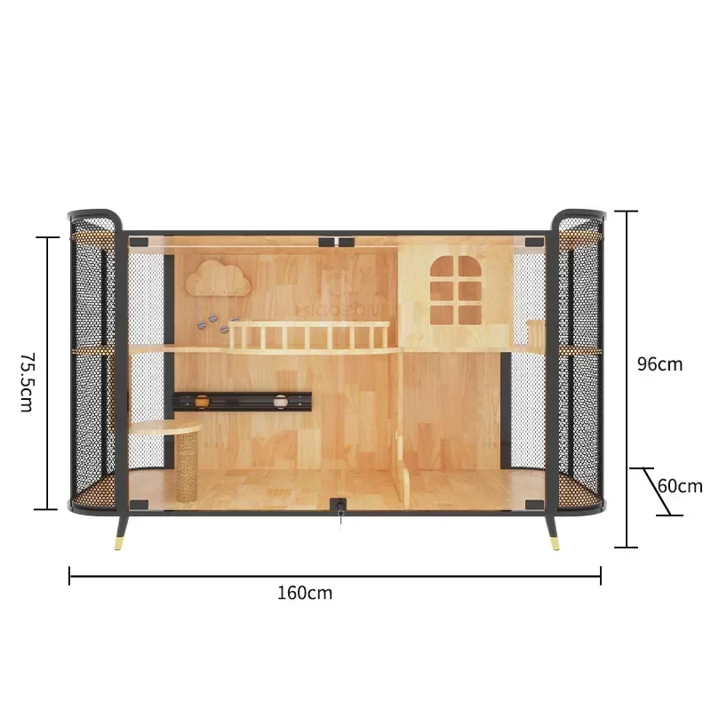 A Cat Villa Shared Cabinet Luxury Solid Wood Large Space Multi-layer Cat Nest Pet Store Cat Coffee Bar