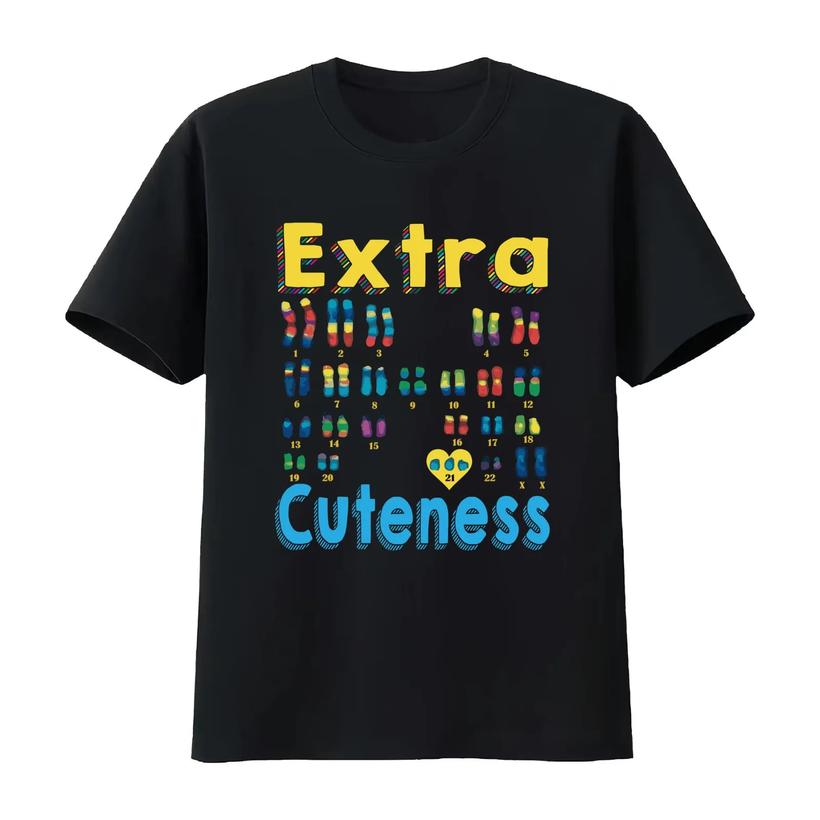 Extra cuteness XX Trisomy 21 World Down Syndrome T-Shirt Summer Casual Cotton Tee Oversized Streetwear Tops Unisex Men Women