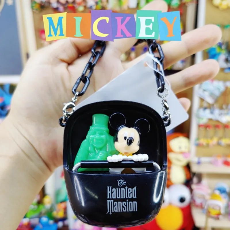 1 Stuk 8Cm Japan Dongdi Halloween Limited Lichtgevende Mickey Ghost Auto Snoep Opbergdoos Hanger Ornamenten