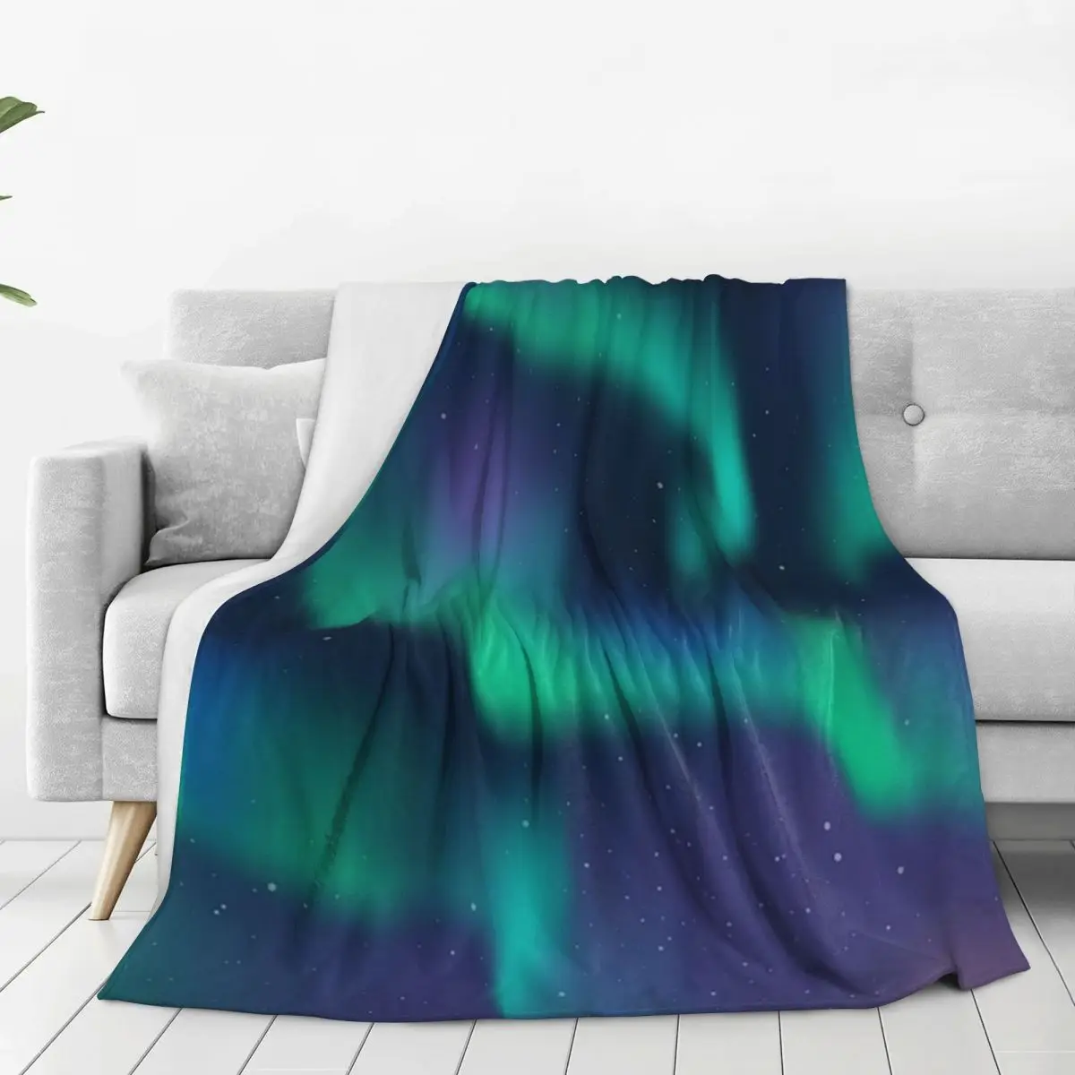 Aurora Borealis Northern Lights Blanket Flannel Breathable Throw Blankets Sofa Throw Blanket For Home Bedroom Throws Bedspread