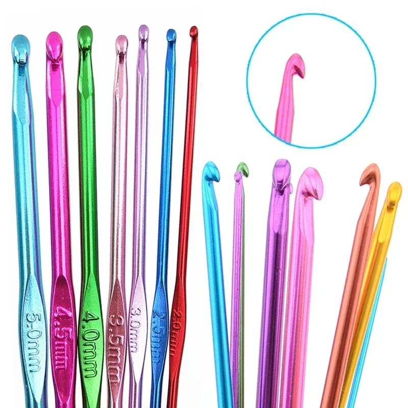 Metal Knitting Needles Crochet Hooks Handmade DIY Hand Craft Yarn Hook Weave Sweater 2/3/4//5//6/6.5/7/8/9/10mm Sewing Tools