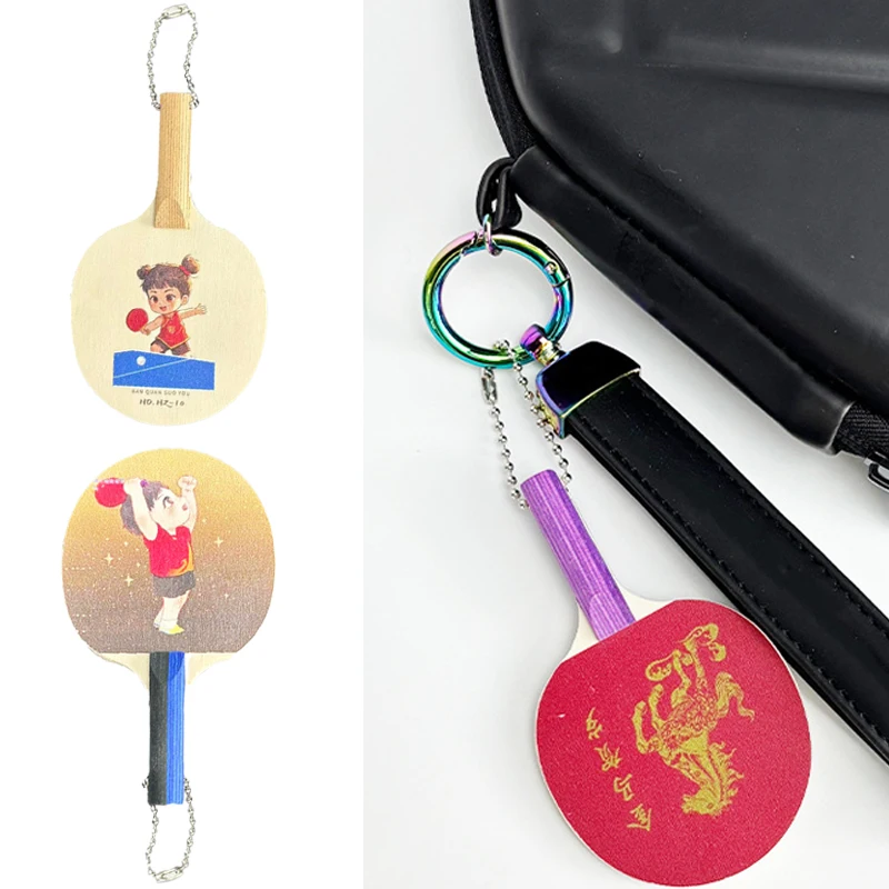 Sports Keyring Mini Table Tennis Paddle Keychain Cute Souvenir Gift Ping Pong Racket Key Ring Pendants for Sports Fans 1pcs