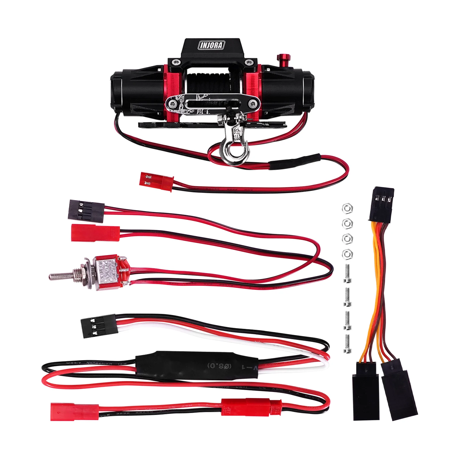 INJORA Dual Motor Metal Simulated Winch for 1/10 Scale RC Crawler