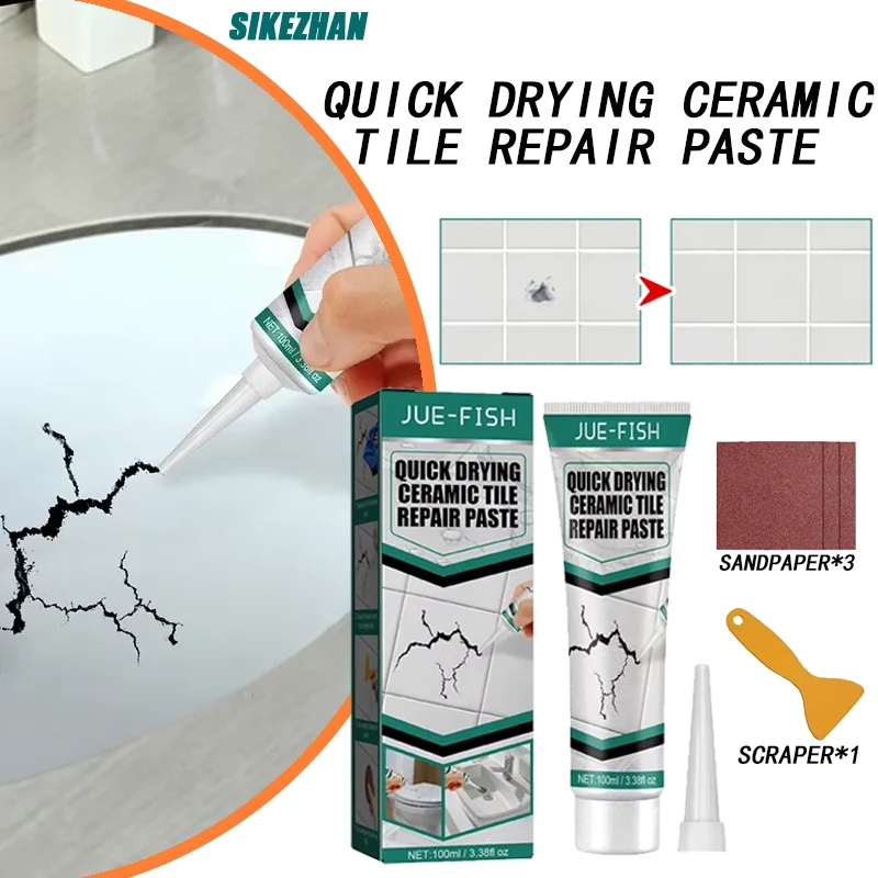 Tile Repair Glue Kit Ceramic Repair Paste Porcelain Tile Flooring Quick-drying Waterproof Repair Agent Ceramic Crack Repair Tool