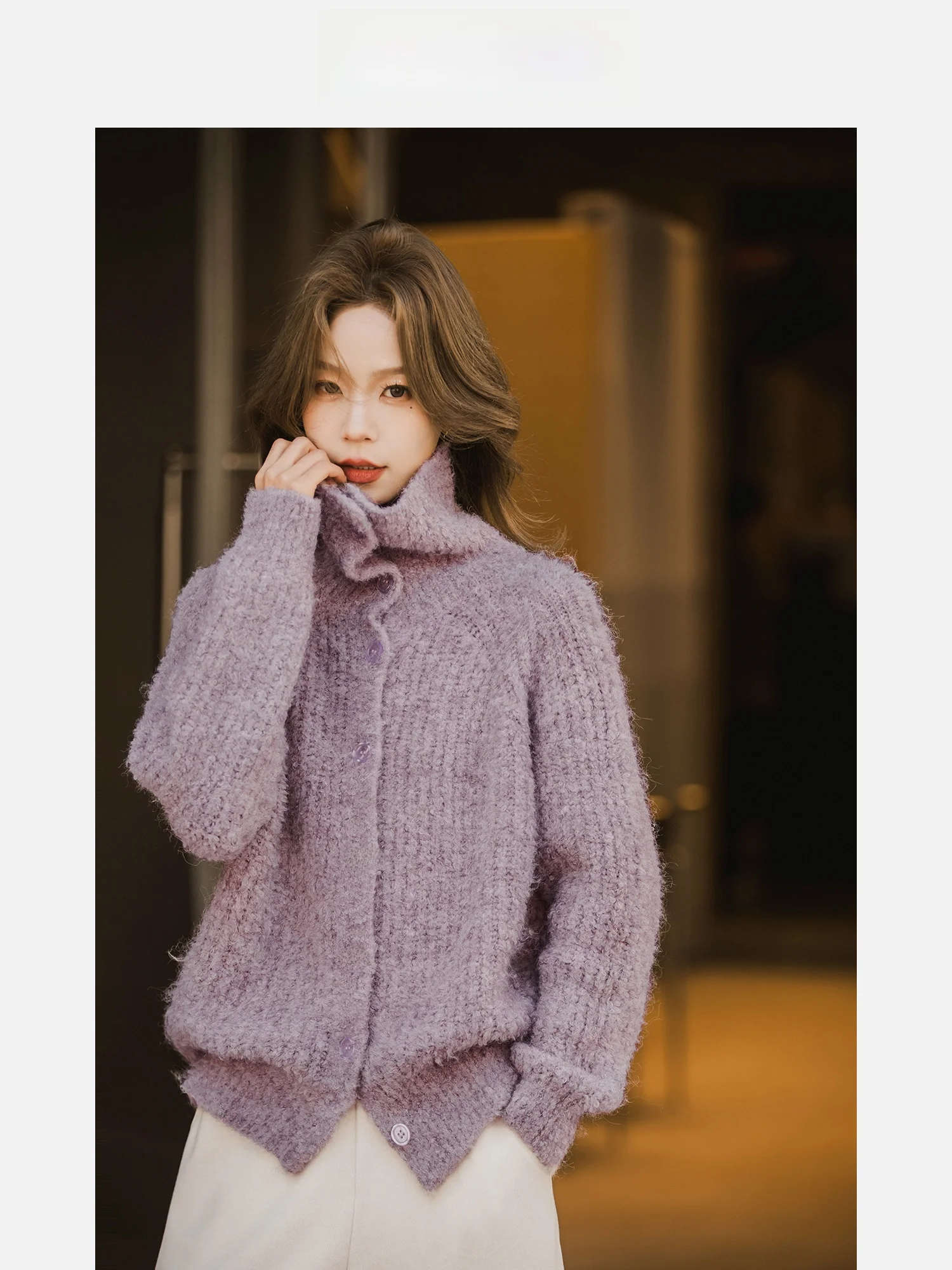 

Нежный мягкий вязаный кардиган для женщин: модный, универсальный, с отложным воротником, новинка весенней коллекции, топ для повседневной носки