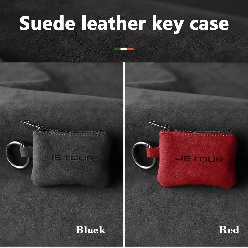 Suede Leather Car Key Case Cover Exclusive Keychain key case For Chery Jetour X70 Plus X90 X95 Plus Jetour T2 Car