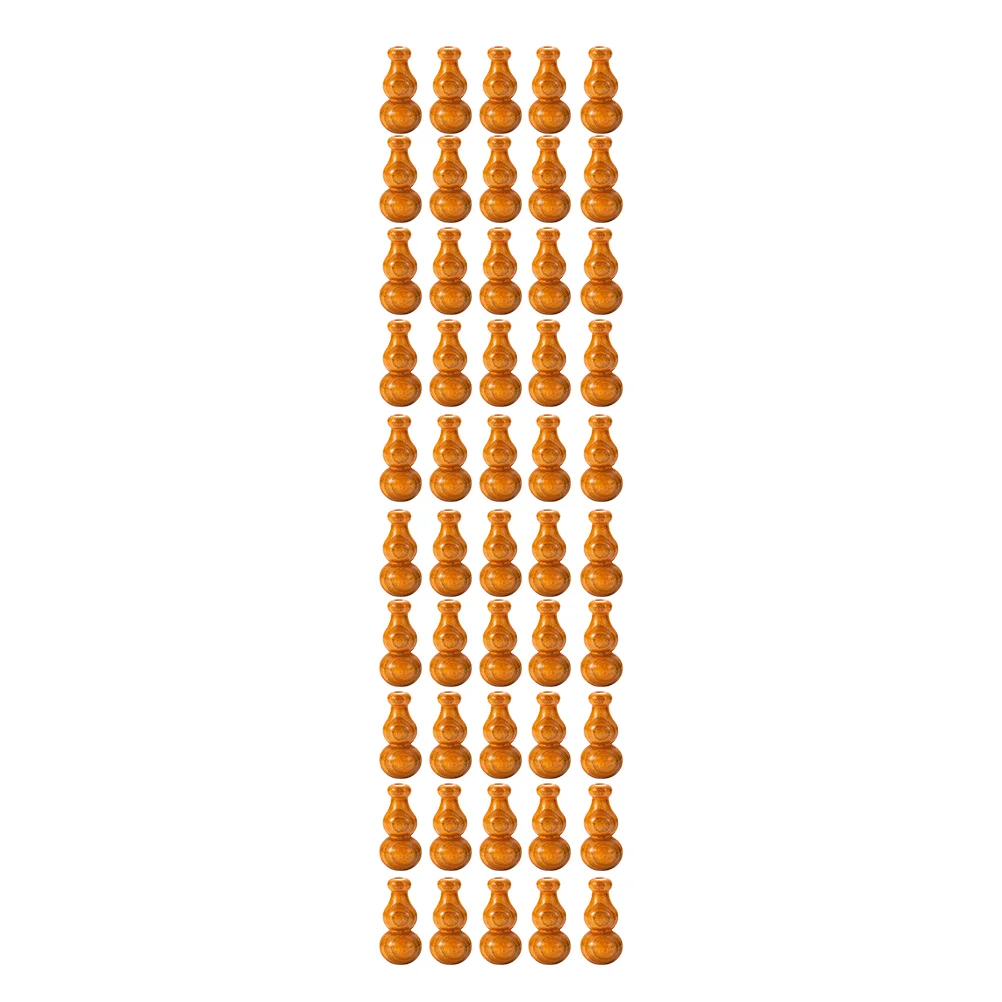 50 PCS Gourd Beads Drapes No Punching Curtain Accessory Decor Adornment Solid Wood Wooden Elegant Decorative