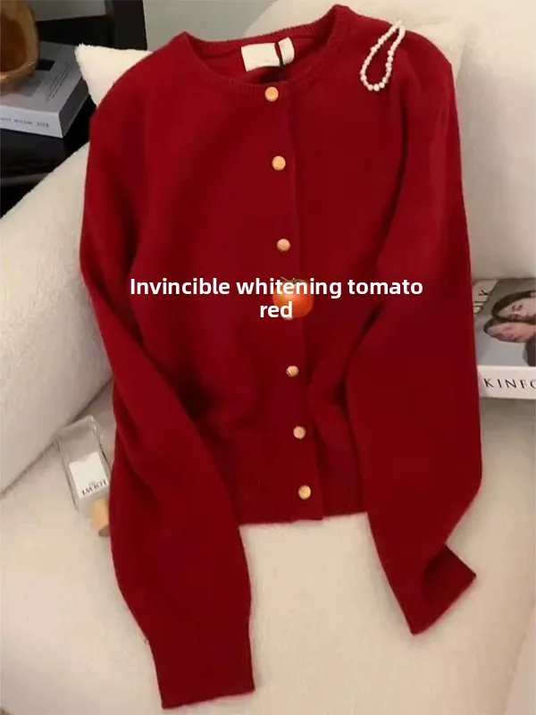 

Очень большой красный вязаный свитер на Новый год, свободный крой, осенне-зимнее пальто Aosphere Feeling для мужчин и женщин