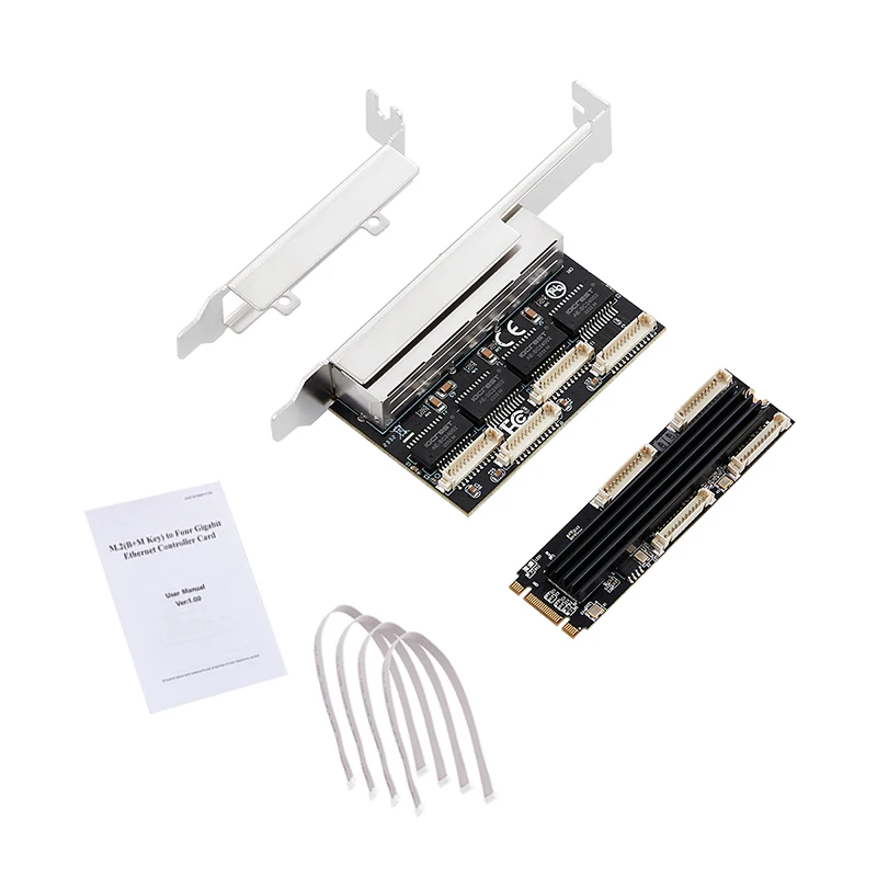 기가비트 이더넷 네트워크 카드, M.2-4 포트, RJ45, B + M 키, 10, 100, 1000Mbps NIC 네트워크 카드, RealTek RTL8111H 칩, 게임용 NAS
