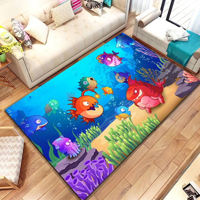 Cartoon Ocean Park Baby Creeping Mat Rugs for Kid Room Decor Child Area Floor Mat Anti-skid Carpet for Bedroom Soft Mat Gifts