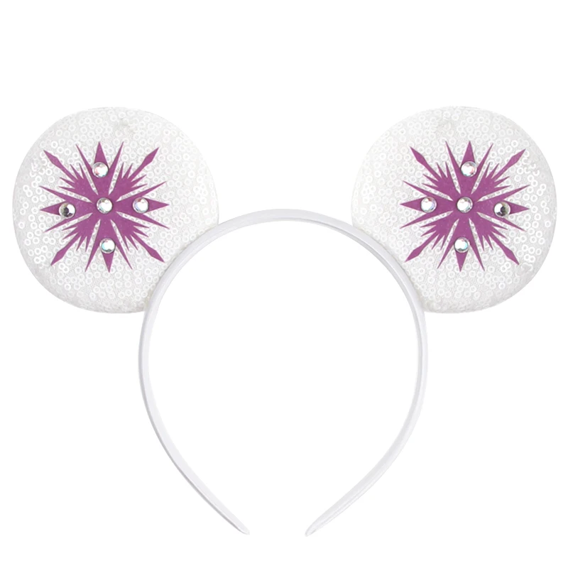 Frozen Mouse Ear Stirnband für Frauen und Mädchen, glitzernde lila Schleifen-Haarreifen für Party, Valentinstag, Geschenk, Urlaub, Haar-Accessoires – Detail 5
