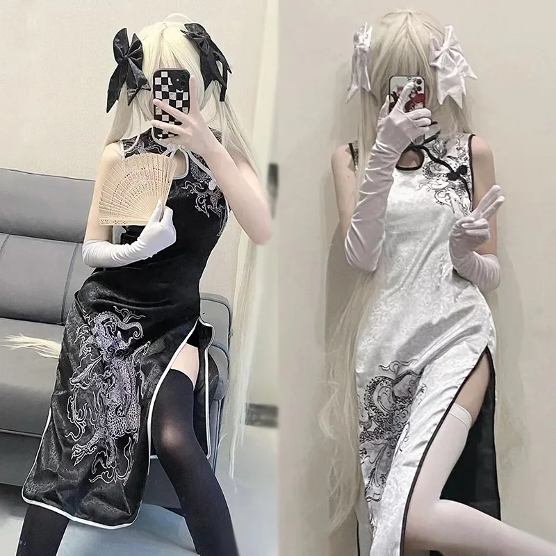 

Kasugano Sora Girls Cheongsam Cosplay Costume Anime Woman Qipao Cos Elegant Dress Outfits Halloween Carnival Party Suit 2025
