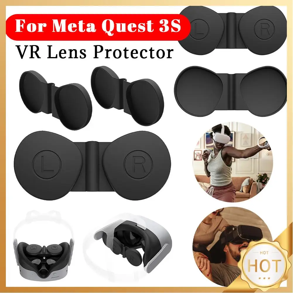 1-3PCS VR Lens Protector Silicone Anti-Scratch Protector VR Lens Cover Protector Cap for Meta Quest 3S Accessories