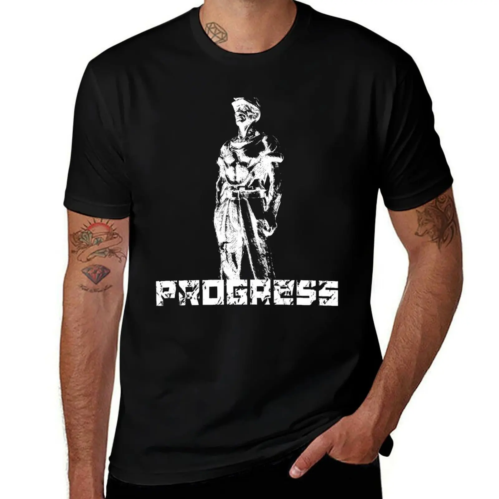 

Футболка Progress, мужская хлопковая футболка для мужчин, белая футболка